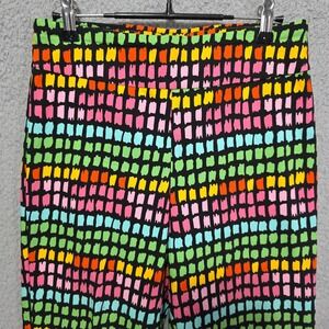 Krazy Larry Pull On Ankle Pants Size 8 Colorful Geometric Stretch Activewear